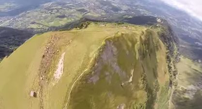 Video: Wingsuit jumper captures incredible POV footage as he flies through the Alps