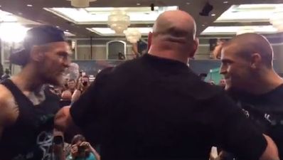 Video: Conor McGregor’s latest face off with Dustin Poirier was typically confrontational
