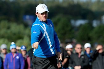 Vine: Rory McIlroy drains a stunning 40-foot putt to keep foursomes match alive