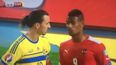 Vine: Zlatan Ibrahimovic really, really didn’t like being touched by an Austrian player last night