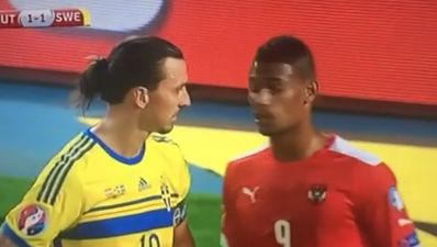 Vine: Zlatan Ibrahimovic really, really didn’t like being touched by an Austrian player last night