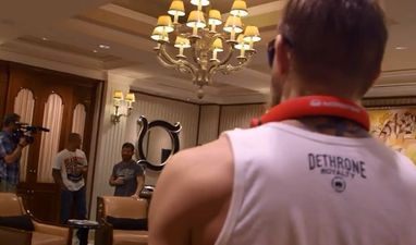 Video: Check out the tense stand-off between Conor McGregor and Dustin Poirier days before UFC 178