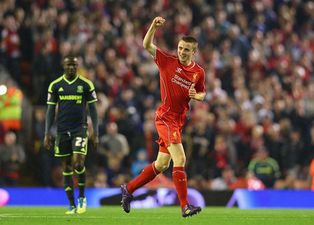 Pic: A great shot of goalscorer Jordan Rossiter playing for Liverpool as a child