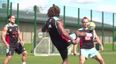 Video: Harlequins take on London Irish in the keepy-uppy challenge… with a rugby ball