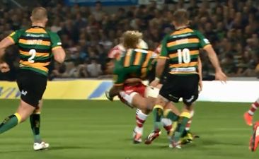 ICYMI: Billy Twelvetrees was felled by this crunching hit by Samu Manoa at the weekend