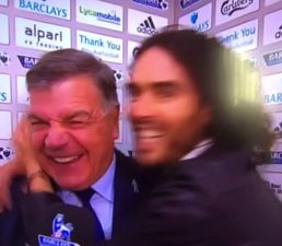 Vine: Russell Brand ambushes Big Sam after win over City, kisses him several times