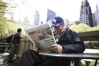 Pic: A sneaky pervert was caught out on the front page of today’s New York Post