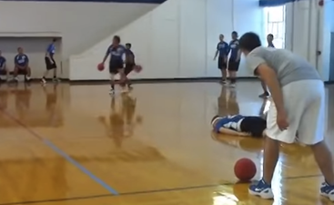 Video: Dodgeball player knocks himself out while making epic save