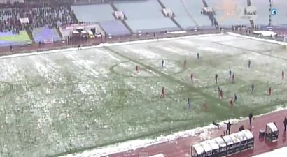 Video: CSKA Sofia’s manager was knocked out cold by a snowball thrown from the crowd