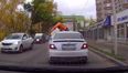 Video: A truck in Russia fell into a sinkhole while driving down a busy street