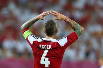 Vine: Daniel Agger pole-axes his own team-mate by driving a ball into his face