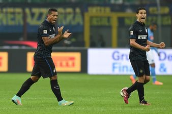 Vine: Inter Milan’s Hernanes celebrated a last-minute equaliser with this outrageous back-flip last night