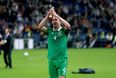 John O’Shea exits the pitch to raucous applause following his final game for Ireland