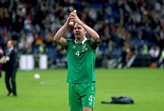 John O’Shea exits the pitch to raucous applause following his final game for Ireland
