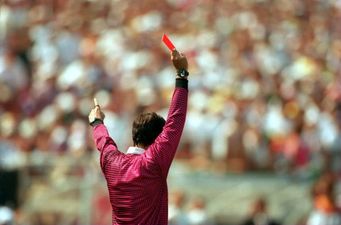 Video: Goalkeeper shown red card after he patted opposition striker’s buttocks