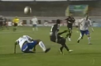 Video: Brazilian defender scores an amazing own-goal after his powerful arse sits on the ball