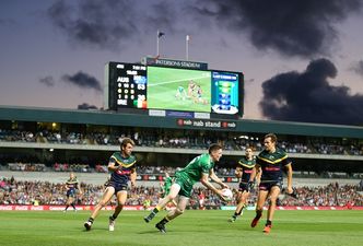 Water charges protests make it all the way to the International Rules match in Australia