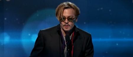 Video: Watch a clearly hammered Johnny Depp present an award in Hollywood