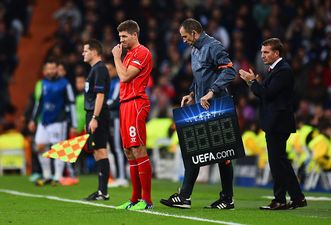 Vine: Steven Gerrard ‘gets the blood pumping’ on the Liverpool bench