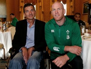 Pics: The Irish rugby team met South African rugby legend Joost van der Westhuizen today