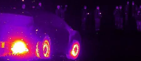 Video: This 22 second clip of a WRC car shot on a thermal image camera is spectacular