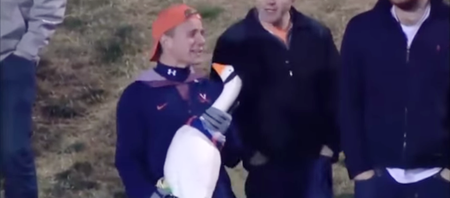 That’s Gas: American football fan hilariously sings Journey to a plastic goose and the commentators can’t deal with it