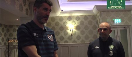 Video: Roy Keane rallies the Irish Amputee Football team with stirring speech before the Amputee Football World Cup
