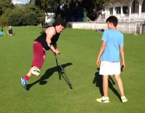 Vine: One-legged footballer produces a sublime piece of skill that Neymar would be proud of