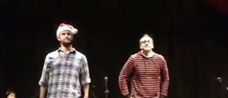 Video: Two lads act out the 12 days of Christmas on stage