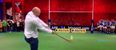 Former England rugby star Ben Kay shows how handy he is with a hurl on BT Sport