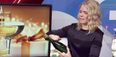 Video: This is how not to saber a bottle of champagne on live TV