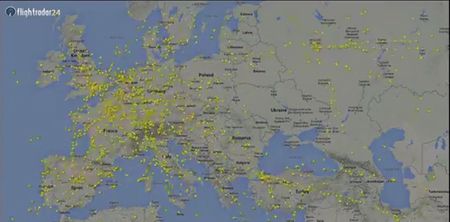 Video: 38 hours of European air traffic in a clip that’s just over one minute is very cool