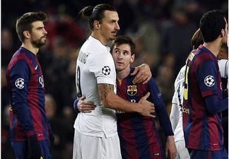 Video: Messi and Zlatan were having the craic in the tunnel before last night’s match