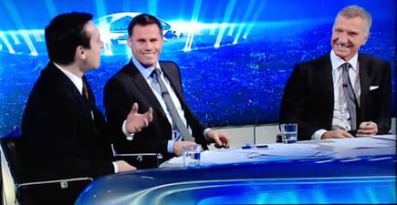 Video: You have to see Gary Neville ‘s hilarious slip of the tongue which cracked Carragher and Souness up
