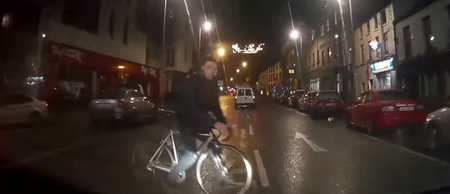 Video: Galway lad caught on dashcam cycling like an absolute eejit