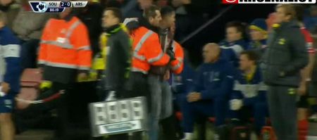 Vine: Arsene Wenger was confronted by an angry Arsenal fan during his sides defeat to Southampton