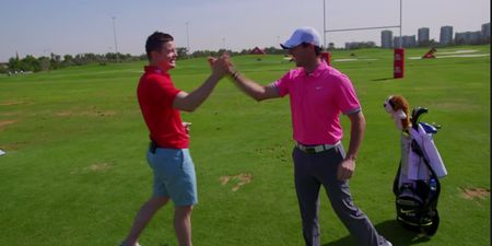 Video: Brian O’Driscoll and Rory McIlroy channel their inner ROG in this drop goal face-off