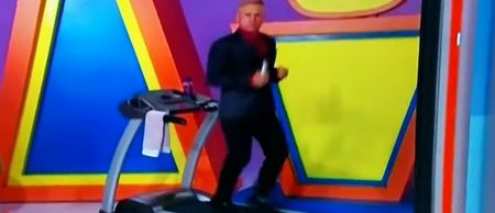 Video: US TV host gets what’s coming to him after trying to look cool on a treadmill