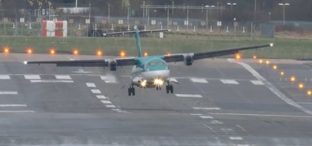 Video: More nail-biting footage of Aer Lingus pilots trying to land in extremely high winds