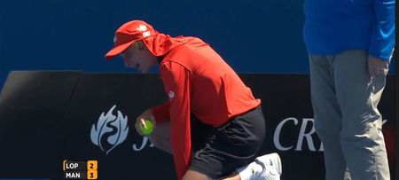 Video: Fans of irony will like seeing this ball-boy getting hit in the balls with a ball