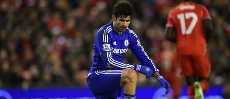Vine: Jordan Henderson gave Diego Costa one hell of a stare down at Anfield on Tuesday night