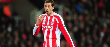 Pic: Peter Crouch is not the type of man a jockey should be standing beside in a photo