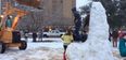 Video: US college students defiantly protest the demolition of this snow penis statue