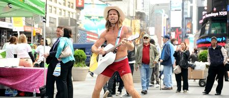 Pic: The Naked Cowboy took on the snow storm in New York the only way he knew how