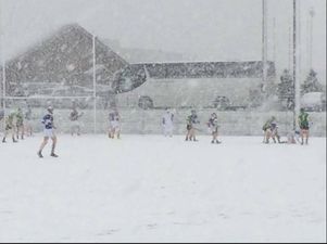 Pics: Would you look at the amount of snow at a Leinster schools hurling final in Mullingar today