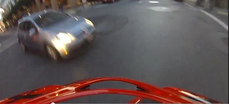 Video: Motorcyclist gets hits by a car but survives after performing this dramatic ninja-flip