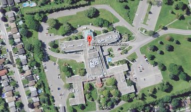 Pic: From above, this Canadian health centre looks like a spread-eagled man with his penis showing