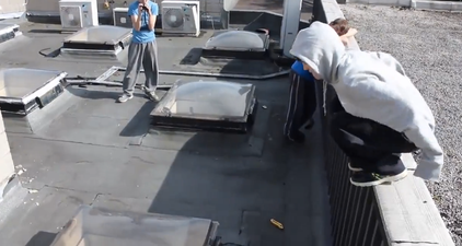 Video: Parkour teen breaks ankle after jumping straight through skylight