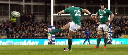 Pic: Someone or something was shining down on Ian Madigan as he kicked a penalty against France