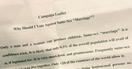 These leaflets handed out against same-sex marriage will beggar belief
